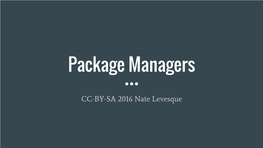 Package Managers