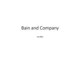 Bain and Company