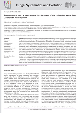 A New Proposal for Placement of the Resinicolous Genus Sarea (Ascomycota, Pezizomycotina)