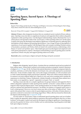 Sporting Space, Sacred Space: a Theology of Sporting Place