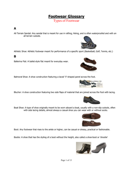Footwear Glossary #1- Shoe Styles
