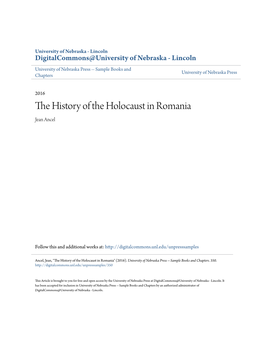 The History of the Holocaust in Romania / Jean Ancel; Translated by Yaffah Murciano; Edited by Leon Volovici with the Assistance of Miriam Caloianu