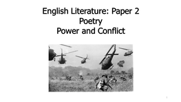 Poetry- Power and Conflict Revision Booklet