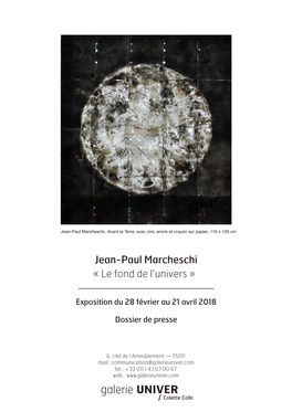 Jean-Paul Marcheschi « Le Fond De L'univers »