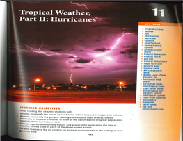 LEARNING OBJECTIVES Replacementcycle After Reading This Chapter, Students Will: • Be Able to Identify the Seven Ocean Basins Where Tropical Cyclogenesis Occurs