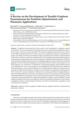 A Review on the Development of Tunable Graphene Nanoantennas for Terahertz Optoelectronic and Plasmonic Applications