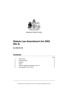 Statute Law Amendment Act 2002 (No 2)