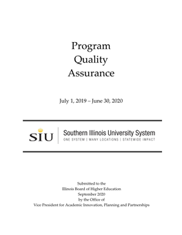 Program Quality Assurance