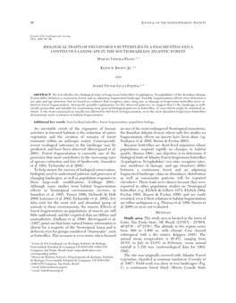 Biological Traits of Frugivorous Butterflies in a Fragmented and a Continuous Landscape in the South Brazilian Atlantic Forest