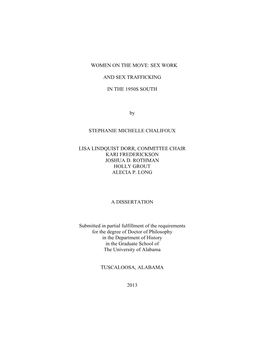 Women on the Move: Sex Work and Sex Trafficking in the 1950S South” Examines the Commercial Sex Market in Post World War II America