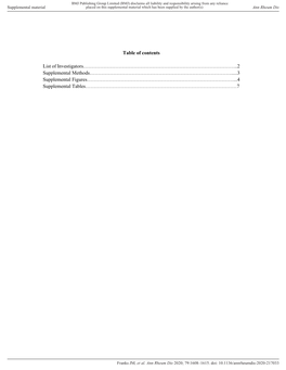 Table of Contents List of Investigators