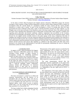 Analysis of the Lunar Environment and Its Impact on Base Location Selection