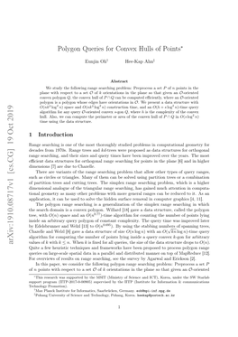 Polygon Queries for Convex Hulls of Points∗