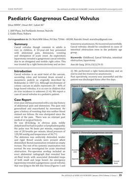 Paediatric Gangrenous Caecal Volvulus