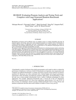 RUGRAT: Evaluating Program Analysis and Testing Tools and Compilers with Large Generated Random Benchmark Applications†