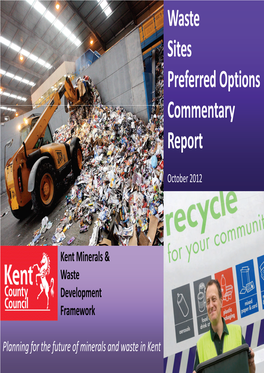Waste Sites Preferred Options Commentary Report