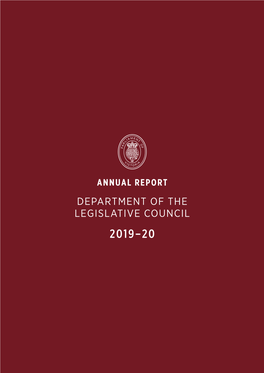 Annual Report Department of the Legislative Council 2019–20