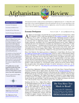 Afghanistan Review, 22 May 2012