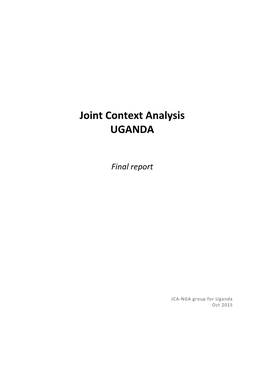 Joint Context Analysis UGANDA