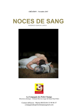 NOCES DE SANG CRÉATION - Novembre 2015