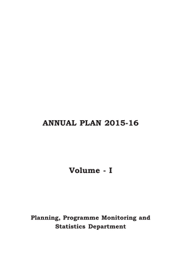 ANNUAL PLAN 2015-16 Volume