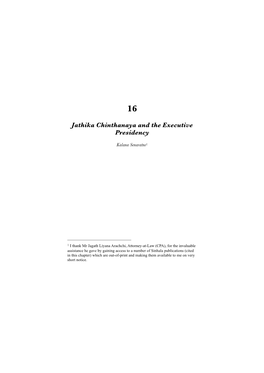 Jathika Chinthanaya and the Executive Presidency