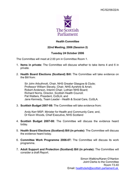 HC/S2/06/22/A Health Committee