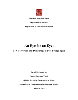 An Eye for an Eye: ETA Terrorism and Democracy in Post-Franco Spain