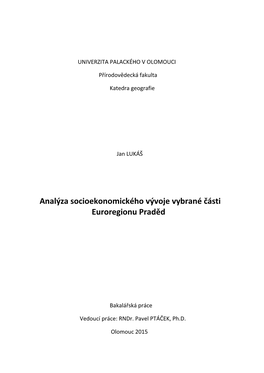Analýza Socioekonomického Vývoje Vybrané Části Euroregionu Praděd