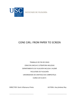 Gone Girl: from Paper to Screen