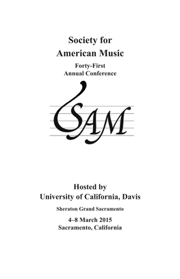 Society for American Music Forty-First Annual Conference