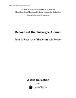 Records of the Tuskegee Airmen