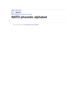 NATO Phonetic Alphabet • •