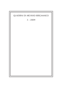 Quaderni Di Archivio Bergamasco 3