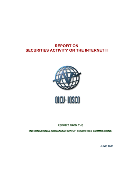 Report on Securities Activity on the Internet Ii