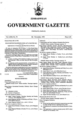 Zimbabwean Government Gazette