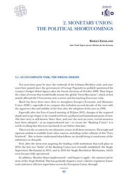 2. Monetary Union: the Political Shortcomings