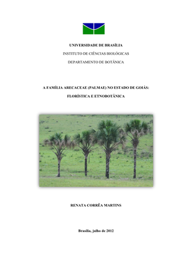 A Família Arecaceae (Palmae) No Estado De Goiás