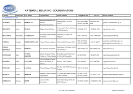 National Training Coordinators