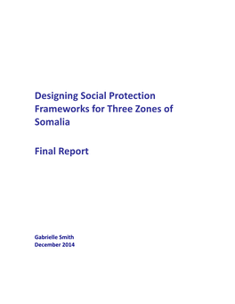 Designing Social Protection Frameworks for Three Zones of Somalia