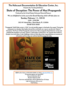 State of Deception: the Power of Nazi Propaganda Produced by the United States Holocaust Memorial Museum