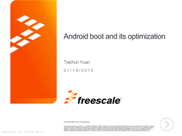 Android Boot and Its Optimization