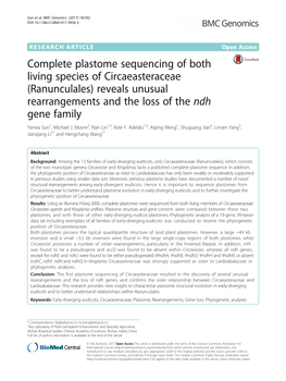 Complete Plastome Sequencing of Both Living Species Of