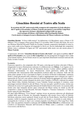 Gioachino Rossini Al Teatro Alla Scala