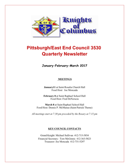 Pittsburgh/East End Council 3530 Quarterly Newsletter