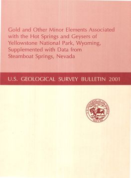 With the Hot Springs and Geysers of Yellowstone National Park, Wyoming, Supplemented with Data from Steamboat Springs, Nevada