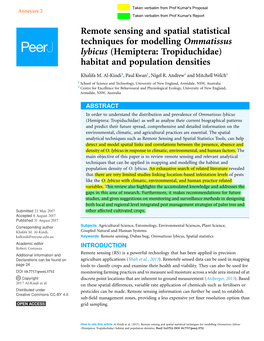 Remote Sensing and Spatial Statistical Techniques for Modelling Ommatissus Lybicus (Hemiptera: Tropiduchidae) Habitat and Population Densities