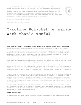 Caroline Polachek on Making Work That's Useful