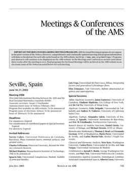 Meetings & Conferences of the AMS, Volume 50, Number 6