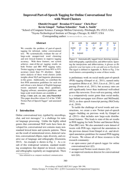 Improved Part-Of-Speech Tagging for Online Conversational Text